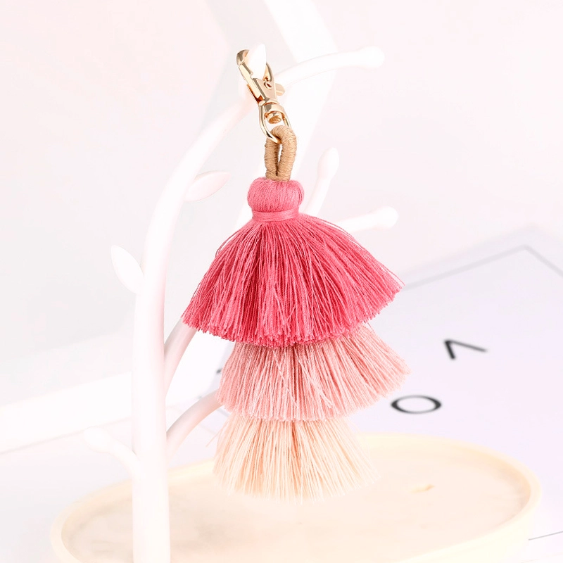 pink tassel keychain