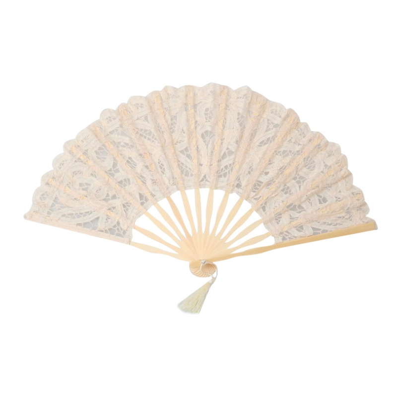 white lace fan