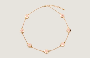 3104228 Goldfarbene Blumen kette