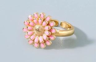 3104243 Schicht Emaille Blumen ring