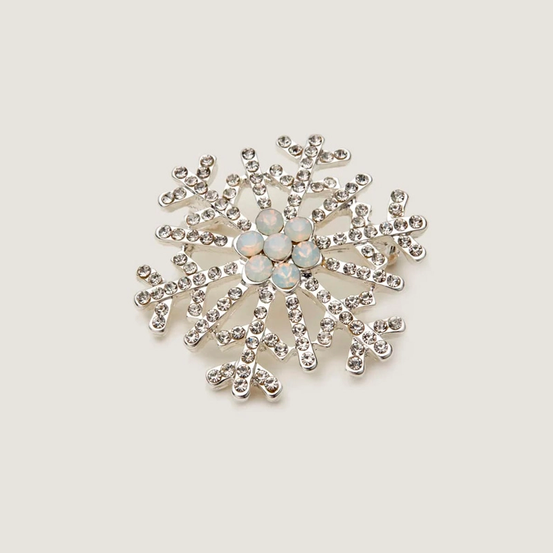 snowflake rhinestone brooch