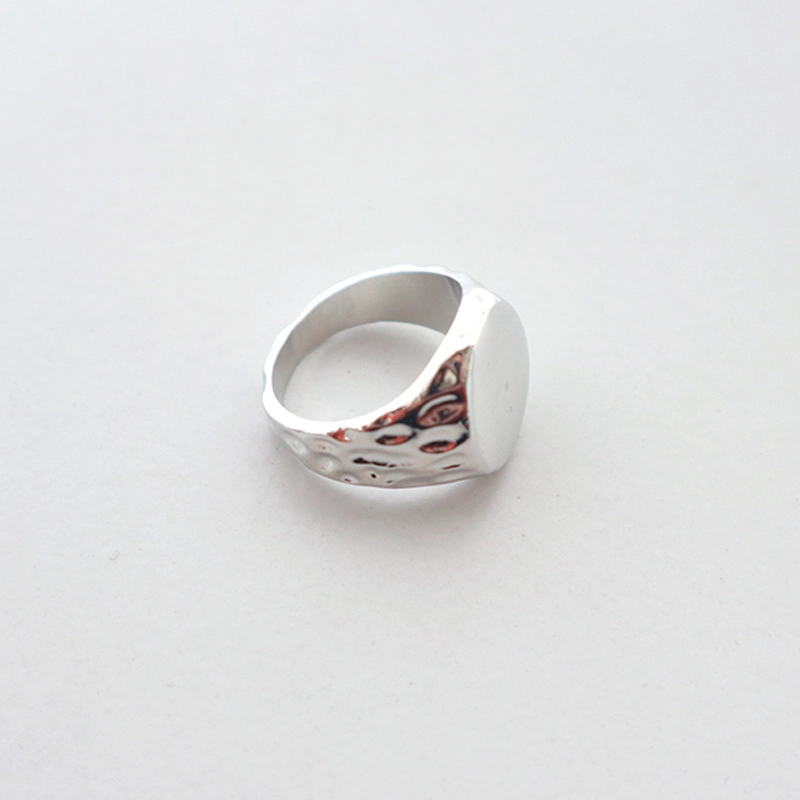 men's hammered metal ring