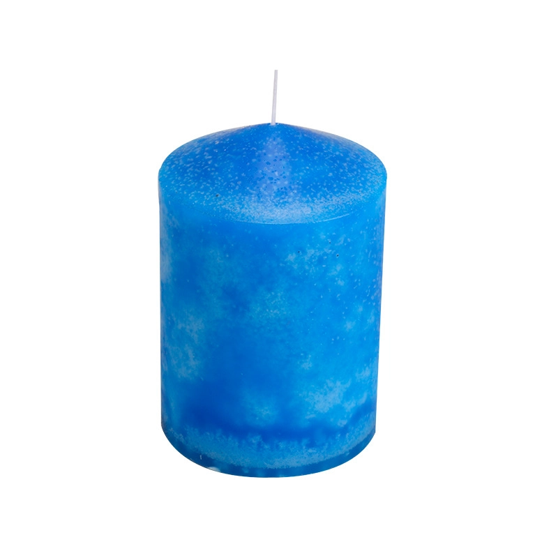 blue pillar candle