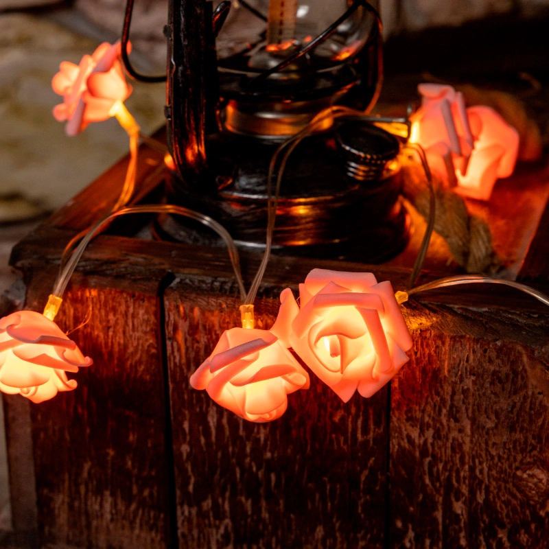 pink rose fairy lights