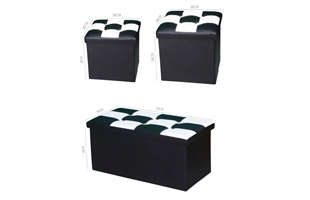 Faltbare Aufbewahrung sbox aus Schach leder 3504238 Osmanischer Hocker