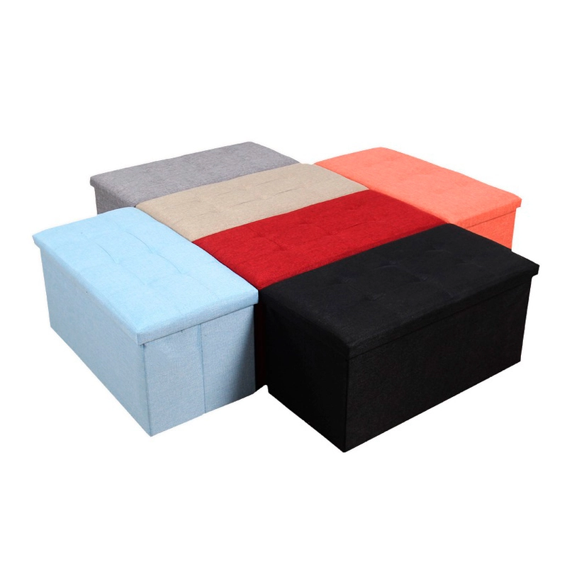 cotton folding storage ottoman stool