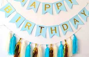 3304514 Blaues Happy Birthday Banner