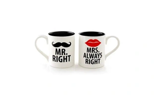 3210446 Keramik Kaffeetasse Set Mr & Mrs Tassen