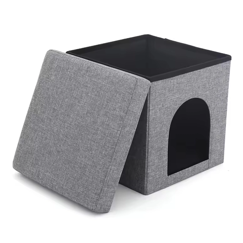 4305197 luxury folding ottoman box storage chair pet house functional cheap price wholesale supplier