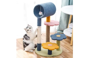 4305273 Sisal kurz Plüsch Stall Abnehmbare Blume Katze Scratcher Baum Günstiger Preis Großhandel Lieferant