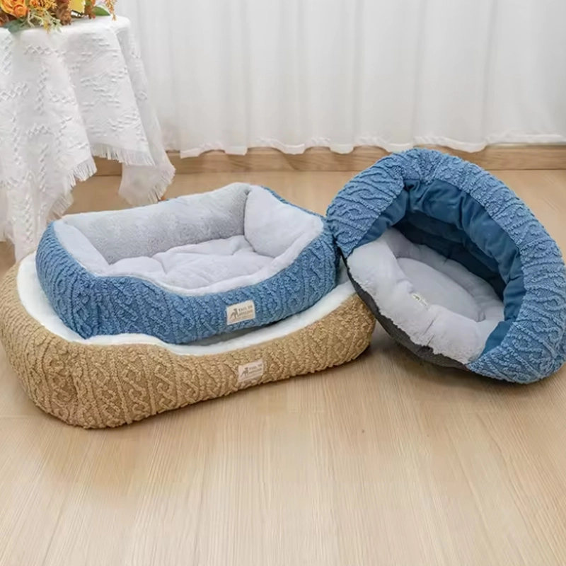 4305285 special material blue brown dog cat cave bed cheap price wholesale supplier